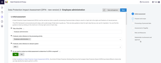 Product Updates- New and Improved DPIA module ENG - DPIA inital assessment