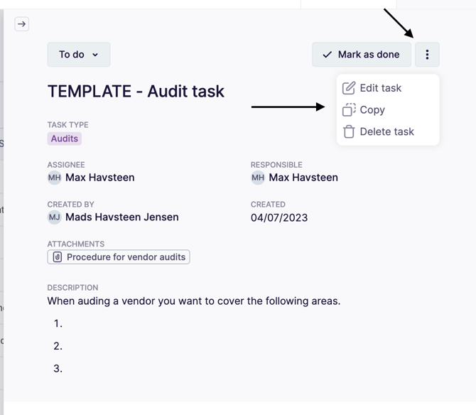 How to make task templates ENG - Copy function