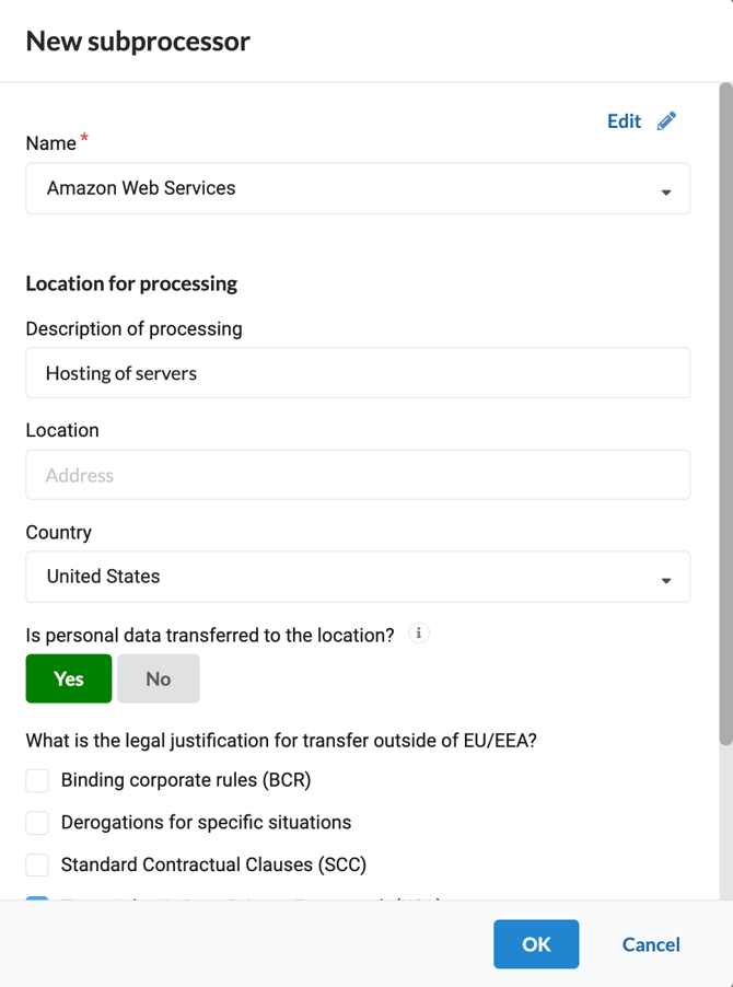 Mapping Third Country Transfers ENG - Subprocessors