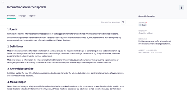 Product update_Rediger direkte i teksten og tilpas politikken