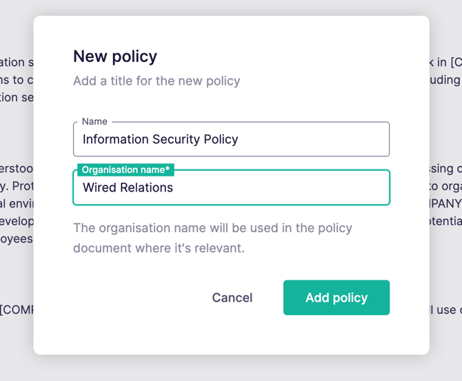 Product update_The organisation name will be auto-populated